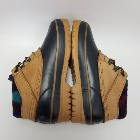 Nine West Duck Boot O-Brynadn Brown Black Lace Up Rubber Padded Collar Size 6M - Picture 7 of 12